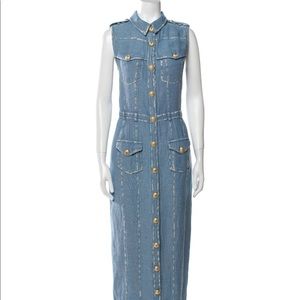 Balmain long denim dress